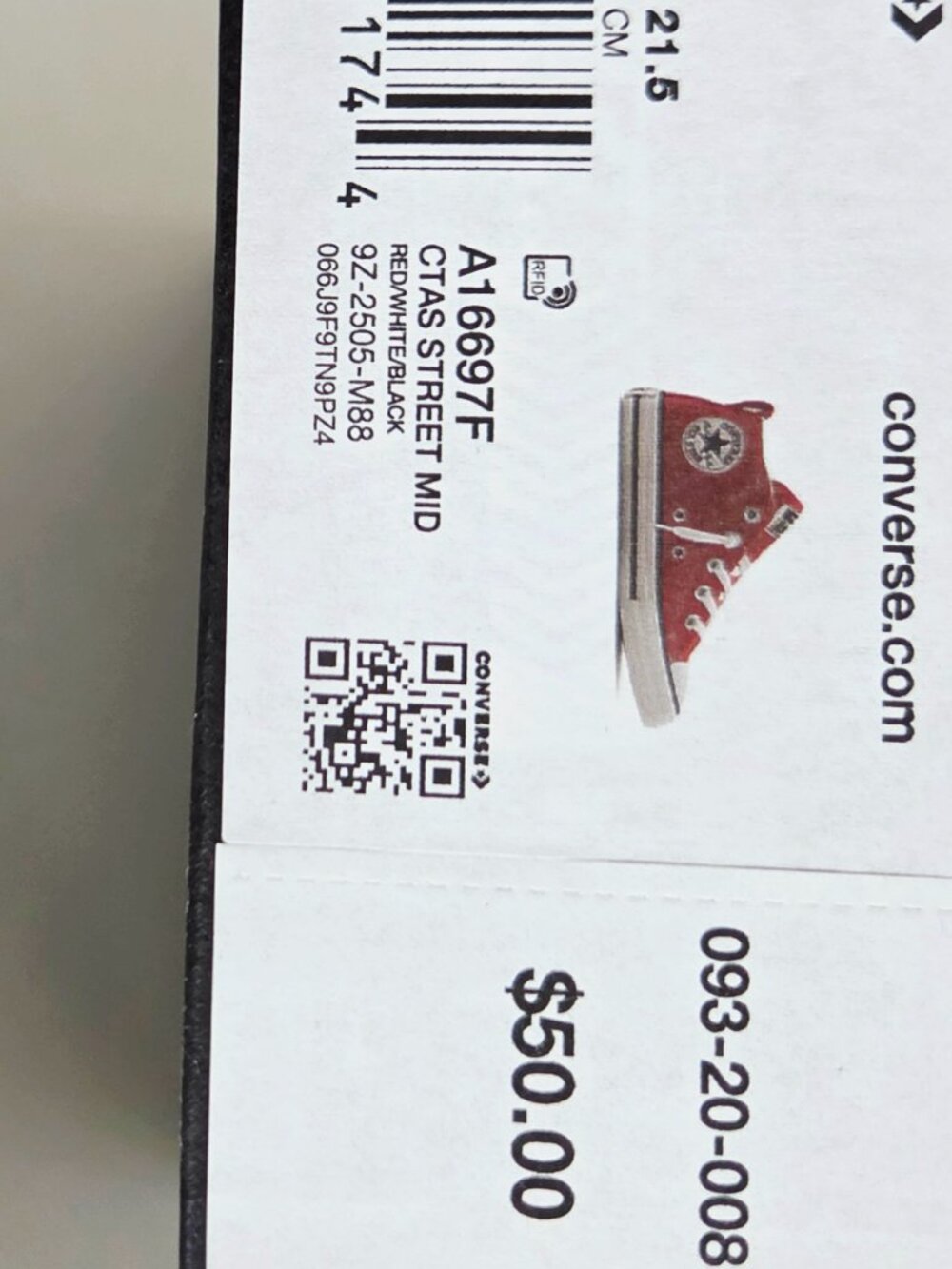 New converse sneakers size 3Y